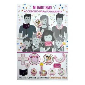 Photo Props MI BAUTISMO NENA X 12 Unidades CARTON