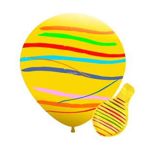 Piñata Globo Amarilla Rayada 24 Pulgadas