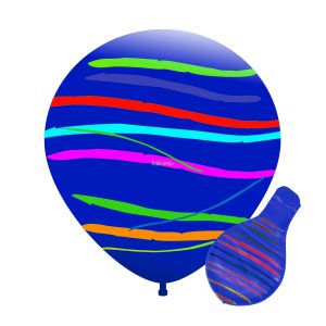 Piñata Globo Azul Rayada 24 Pulgadas