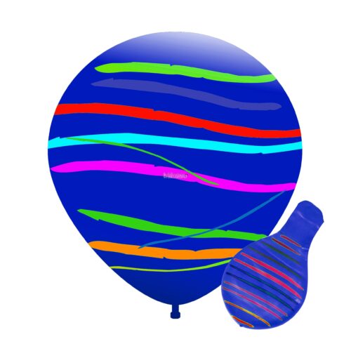 Piñata Globo Azul Rayada 24 Pulgadas