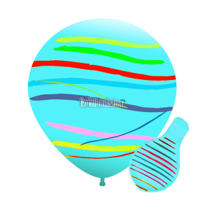 Piñata Globo Celeste Rayada 24 Pulgadas