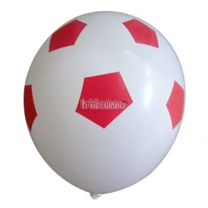Piñata Globo Pelota de Futbol Blanca y Roja 24 Pulgadas