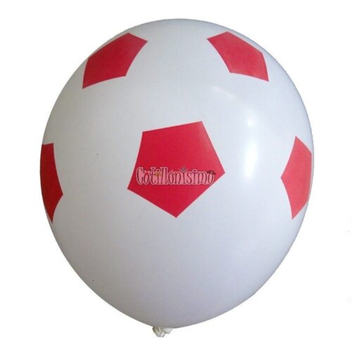 Piñata Globo Pelota de Futbol Blanca y Roja 24 Pulgadas