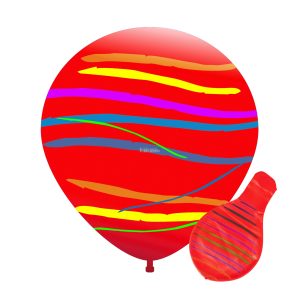 Piñata Globo Rojo Rayada 24 Pulgadas