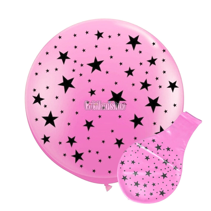 Piñata Globo Rosa Estrella Negro 24 Pulgadas
