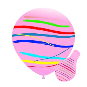 Piñata Globo Rosa Rayada 24 Pulgadas