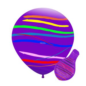 Piñata Globo Violeta Rayada 24 Pulgadas