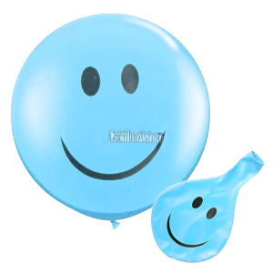Piñata Globo Smile Sonrisa 24 Pulgadas Color Celeste