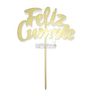 Pinche Feliz Cumple Amarillo Pastel Plástico 22cm