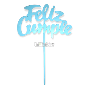 Pinche Feliz Cumple Celeste Pastel Plástico 22cm