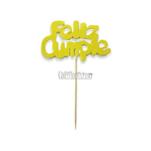 Pinche Feliz Cumple Gibreado Goma Eva Amarillo