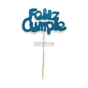 Pinche Feliz Cumple Gibreado Goma Eva Celeste - Turquesa