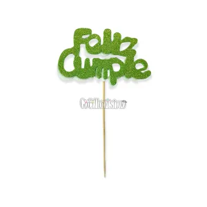 Pinche Feliz Cumple Gibreado Goma Eva Verde Manzana