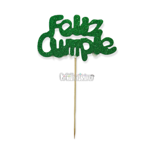 Pinche Feliz Cumple Gibreado Goma Eva Verde Oscuro