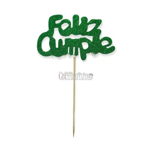 Pinche Feliz Cumple Gibreado Goma Eva Verde Oscuro
