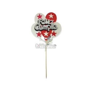 Pinche Feliz Cumple Globo Rojo y Blanco Goma Eva
