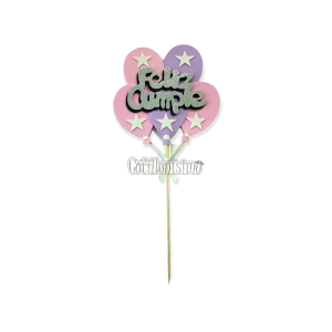 Pinche Feliz Cumple Globo Rosa y Lila Goma Eva