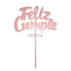 Pinche Feliz Cumple Rosa Pastel Plástico 22cm