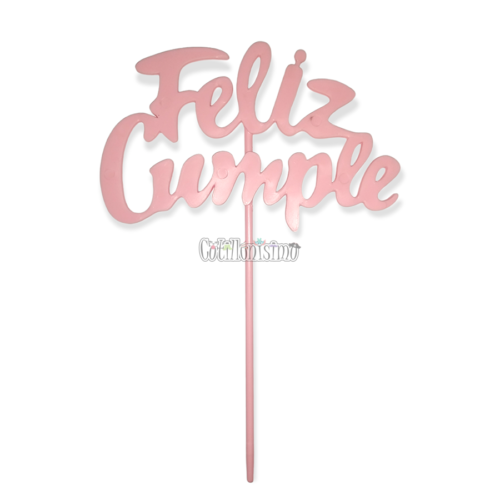 Pinche Feliz Cumple Rosa Pastel Plástico 22cm