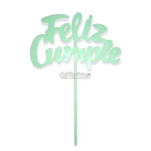 Pinche Feliz Cumple Verde Pastel Plástico 22cm