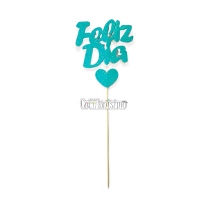 Pinche Feliz Dia Gibreado Con Corazon Celeste Pastel