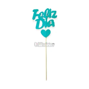 Pinche Feliz Dia Gibreado Con Corazon Celeste Pastel