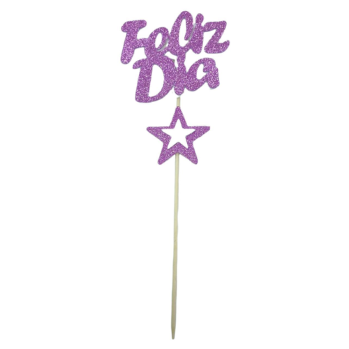 Pinche Feliz Dia Gibreado Goma Eva Con Estrella Lila