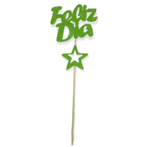 Pinche Feliz Dia Gibreado Goma Eva Con Estrella Verde Manzana
