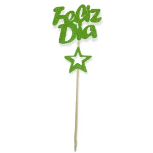 Pinche Feliz Dia Gibreado Goma Eva Con Estrella Verde Manzana