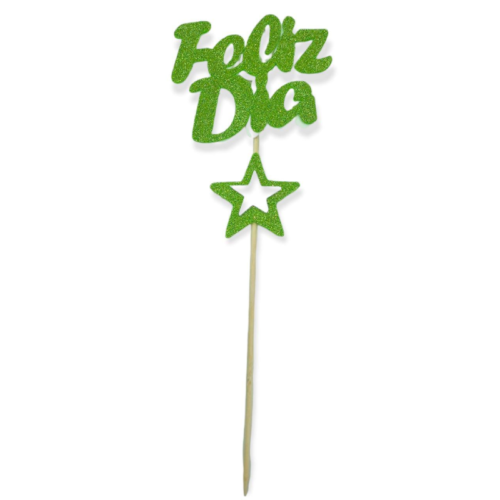 Pinche Feliz Dia Gibreado Goma Eva Con Estrella Verde Manzana