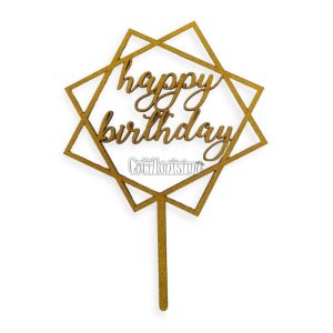 Pinche Fibrofacil Frase Happy Birthday Dorado x1 Unidad
