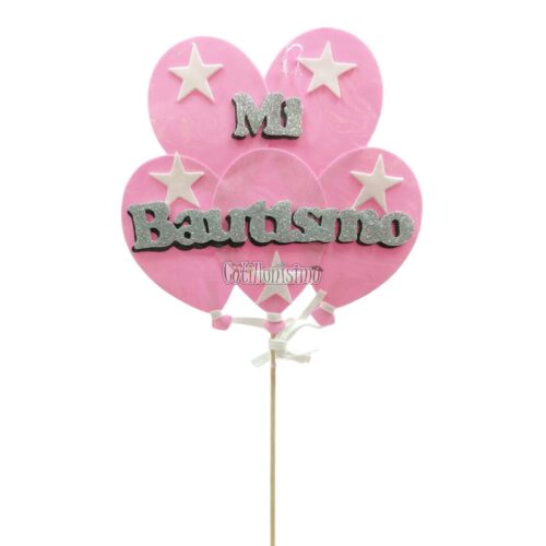 Pinche Mi Bautismo Globo Rosa Goma Eva