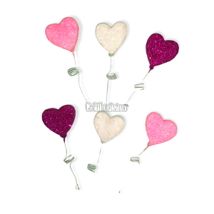 Set Pinches Resorte Corazones Fucsia, Rosa y Blanco x6u