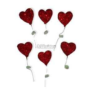 Set Pinches Resorte Corazones Rojos x6u