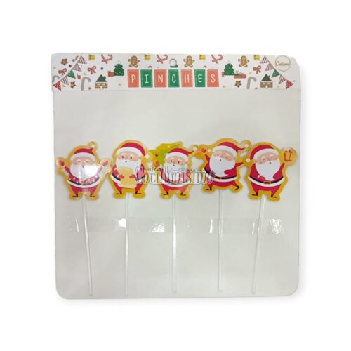 Adorno Pinche Set Navideño Papa Noel x5 Unidades