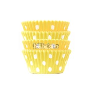 Pirotines Cupcakes Nº10 - Amarillo Lunar Blanco x25 U