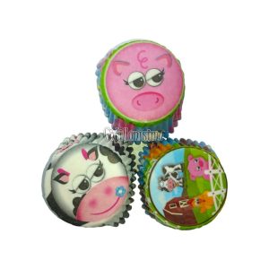 Pirotines Cupcakes Nº10 - Animales de la Granja x25 Unidades