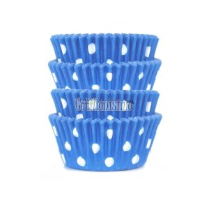 Pirotines Cupcakes Nº10 - Azul Lunar Blanco x25 U