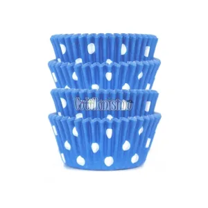 Pirotines Cupcakes Nº10 - Azul Lunar Blanco x25 U