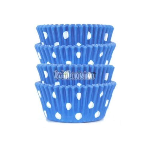 Pirotines Cupcakes Nº10 - Azul Lunar Blanco x25 U