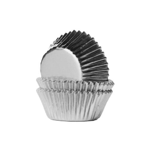 Pirotines Cupcakes Nº10 - Plateado Metalizado x10 Unidades