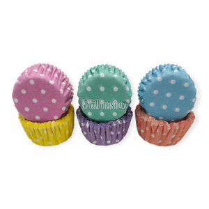 Pirotines Cupcakes Nº8 - Lunares Blancos Base Multicolor x25 U