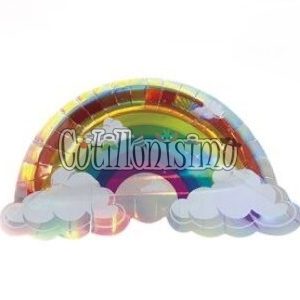 Plato Polipapel Arcoiris Metalizado X6 Unidades