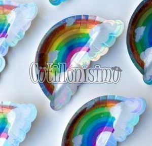 Plato Polipapel Arcoiris Metalizado X6 Unidades - Imagen 2
