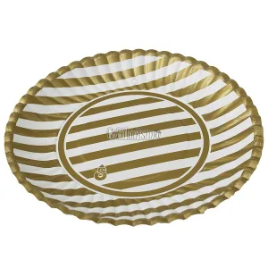 Plato Polipapel Rayado Dorado X8 Unidades - Imagen 2