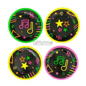 Plato Polipapel Fiesta Fluo x8 Unidades