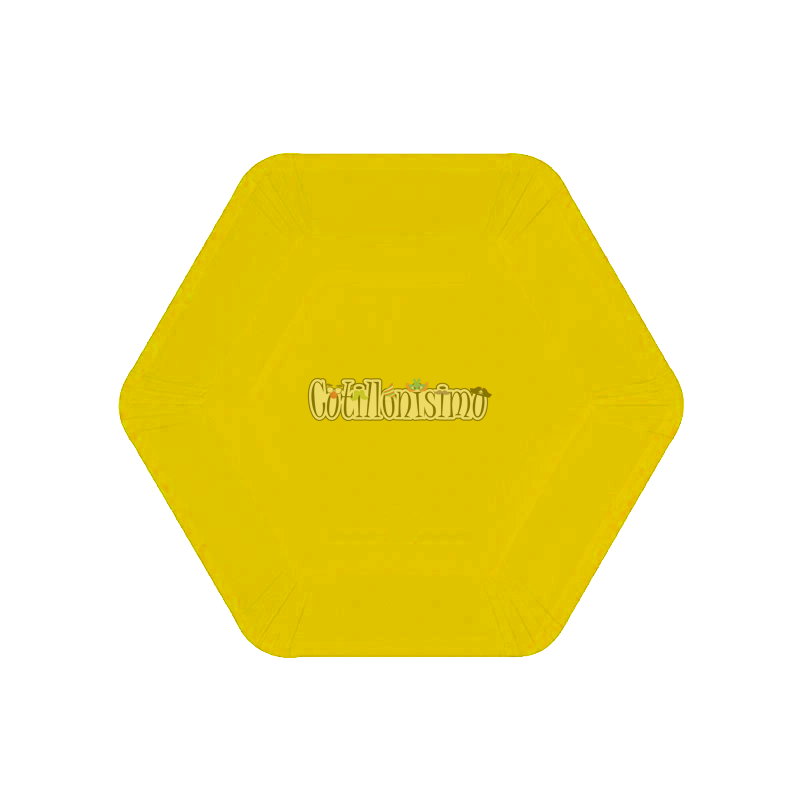 Plato Polipapel Hexagonal Color Amarillo 17cm x6U
