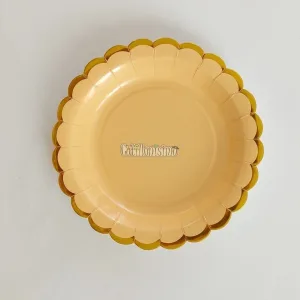 Plato Polipapel Liso Naranja X8 Unidades