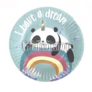 Plato Polipapel Panda Metalizado X6 Unidades