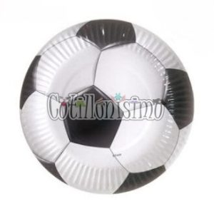 Plato Polipapel Pelota de Futbol x8 Unidades
